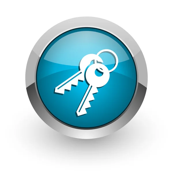 Kulcsok kék fényes web ikon — Stock Fotó