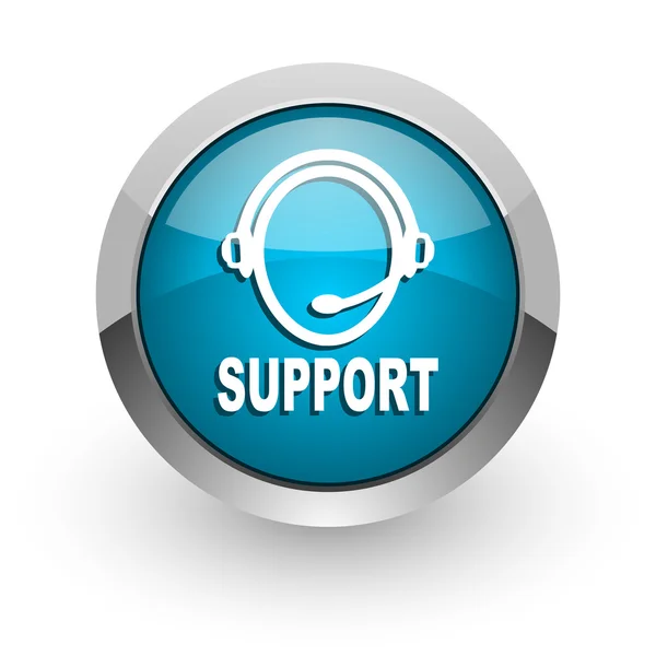 Ikona modré lesklé webové podpory — Stock fotografie