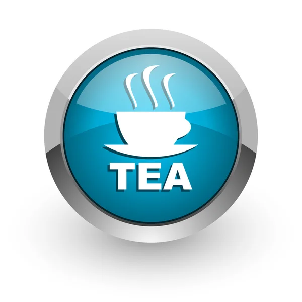 Tè blu lucido icona web — Foto Stock