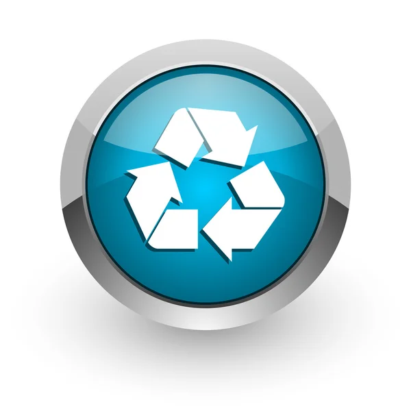 Recycle blue glossy web icon — Stock Photo, Image