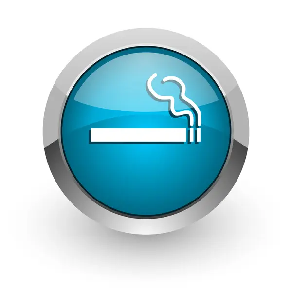 Cigarrillo icono web brillante azul — Foto de Stock