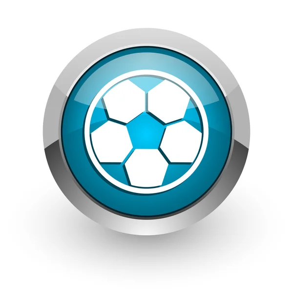 Fútbol azul brillante icono web — Foto de Stock