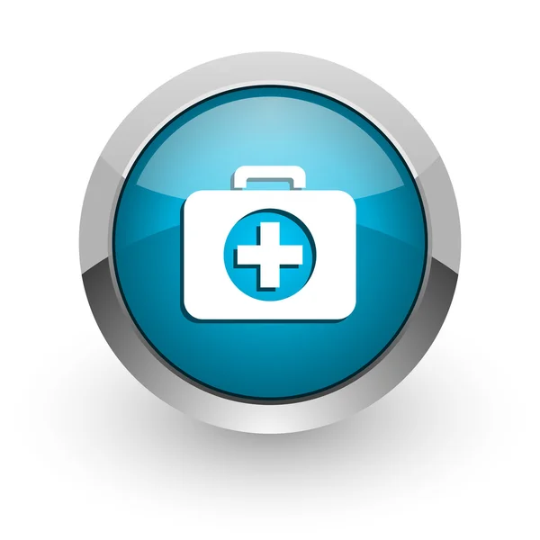 First aid blue glossy web icon — Stock Photo, Image