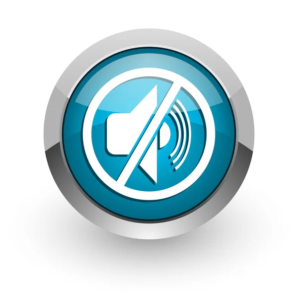 Mute blue glossy web icon — Stock Photo, Image