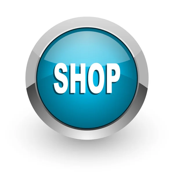 Tienda azul brillante icono web —  Fotos de Stock