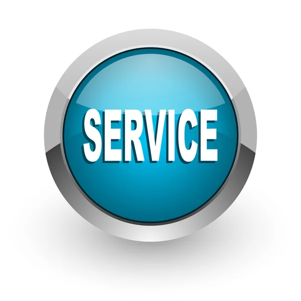 Service blaues Hochglanz-Web-Symbol — Stockfoto