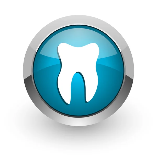 Tooth blue glossy web icon — Stock Photo, Image