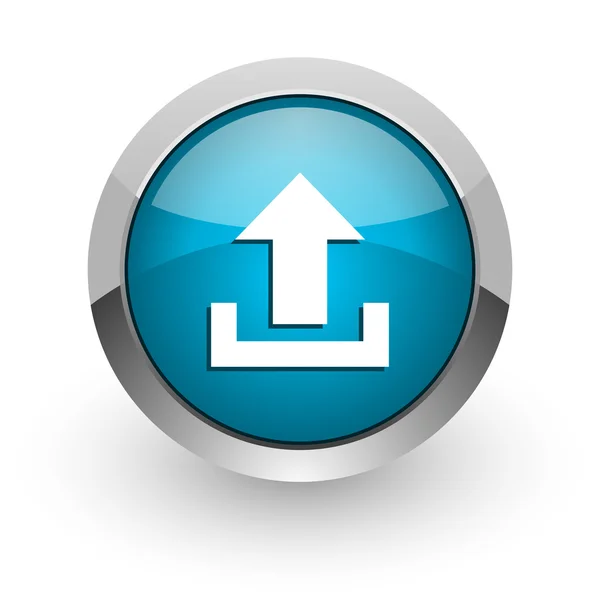 Upload blue glossy web icon — Stock Photo, Image
