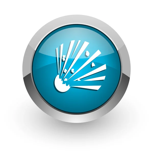 Bomb blue glossy web icon — Stock Photo, Image