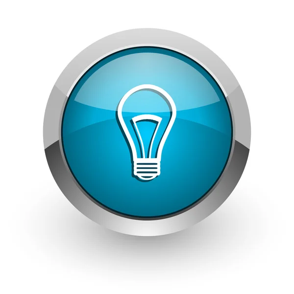 Glödlampa blå blank web-ikonen — Stockfoto