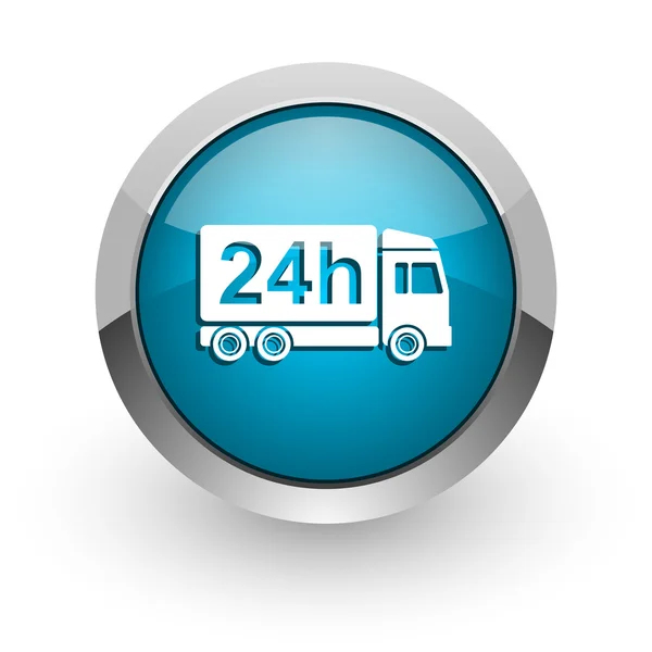 Delivery blue glossy web icon — Stock Photo, Image