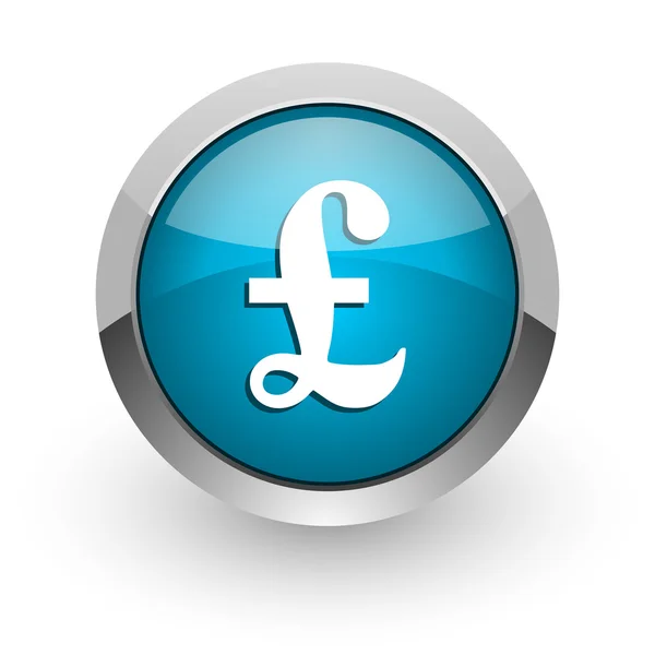 Pound blue glossy web icon — стоковое фото