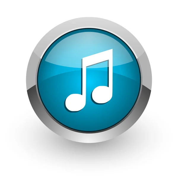 Muzyka niebieski WWW błyszczący ikona — Zdjęcie stockowe