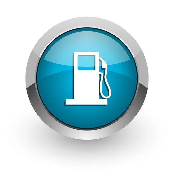 Benzin mavi parlak web simgesi — Stok fotoğraf