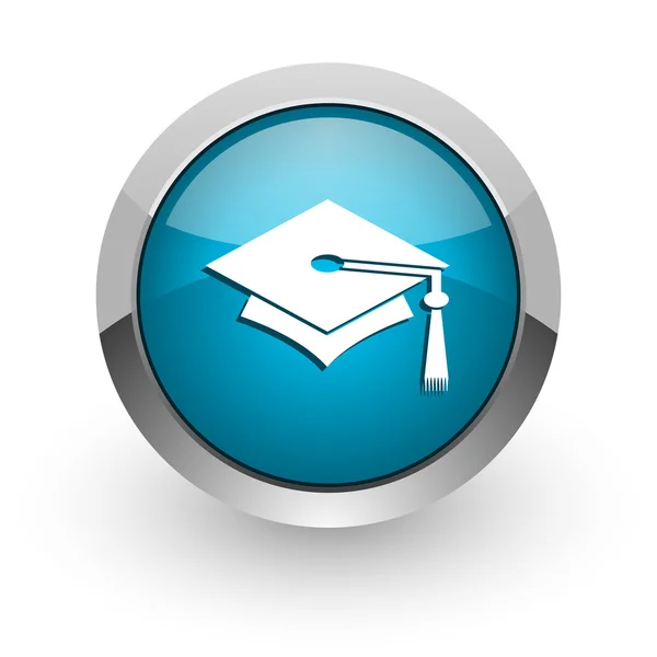 Education blue glossy web icon — Stock Photo, Image