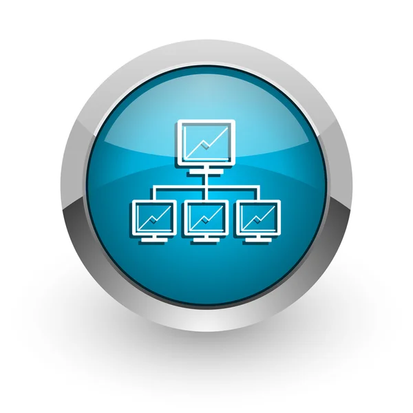 Network blue glossy web icon — Stock Photo, Image