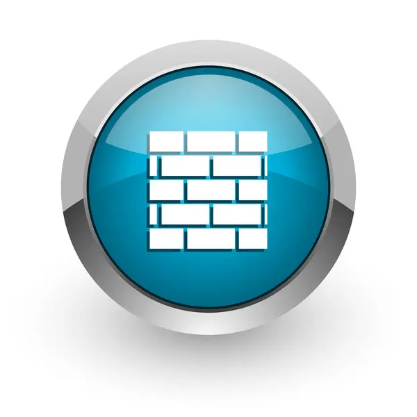 Het pictogram van de firewall blauw glanzend web — Stockfoto