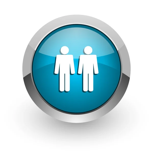 Couple blue glossy web icon — Stock Photo, Image