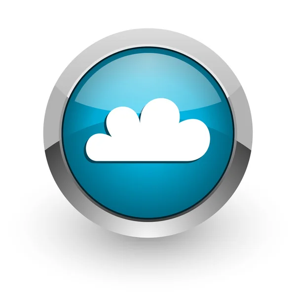 Felhő kék fényes web ikon — Stock Fotó