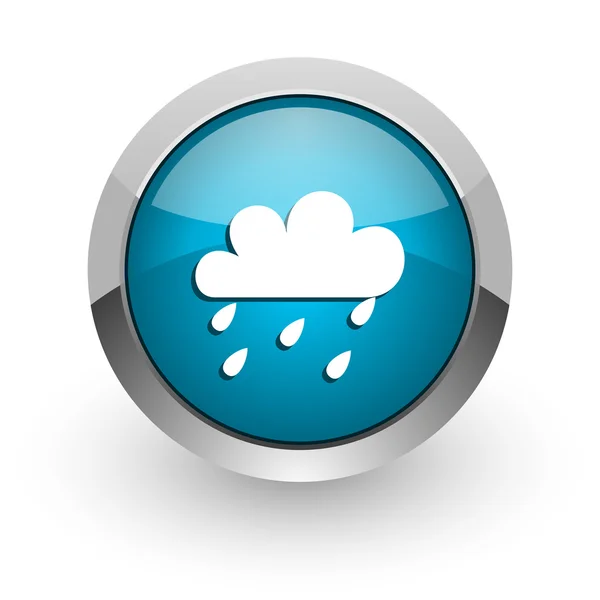 Deszcz niebieski WWW błyszczący ikona — Zdjęcie stockowe