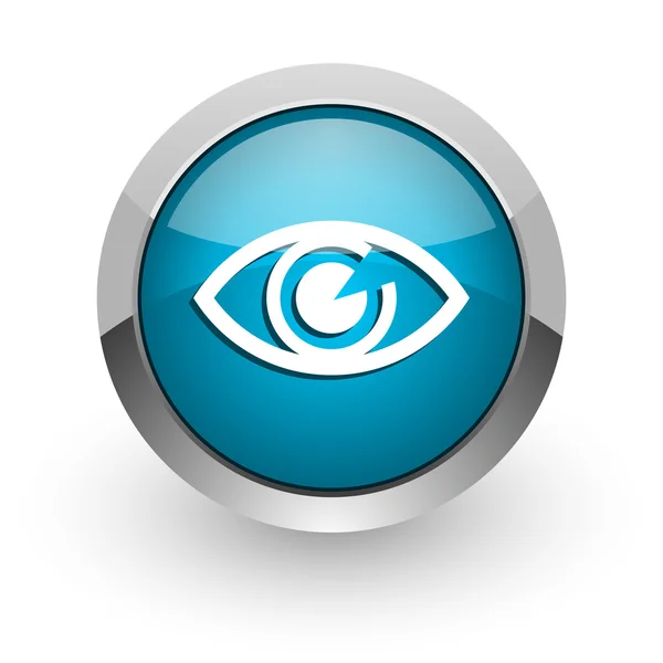 Блакитна глянсова веб-іконка для очей — стокове фото