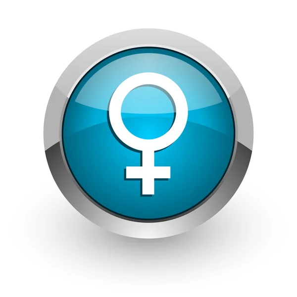 Kadın mavi parlak web simgesi — Stok fotoğraf