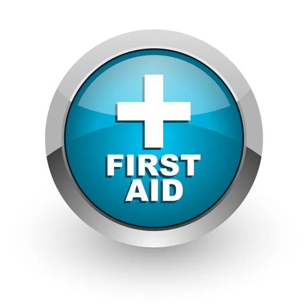 First aid blue glossy web icon — Stock Photo, Image