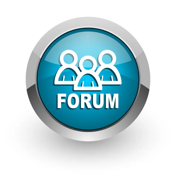 Forum blu lucido icona web — Foto Stock