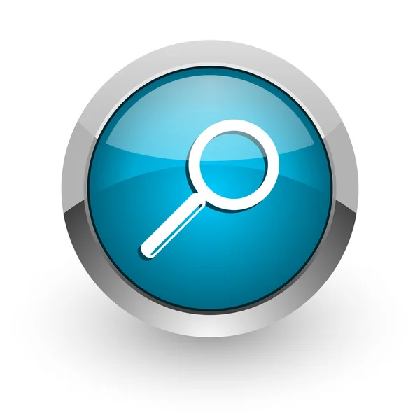 Search blue glossy web icon — Stock Photo, Image