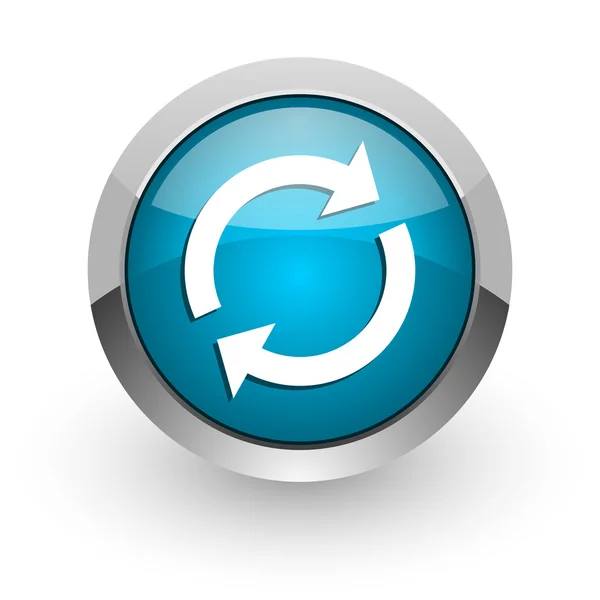 Herlaad blauw glanzend web pictogram — Stockfoto