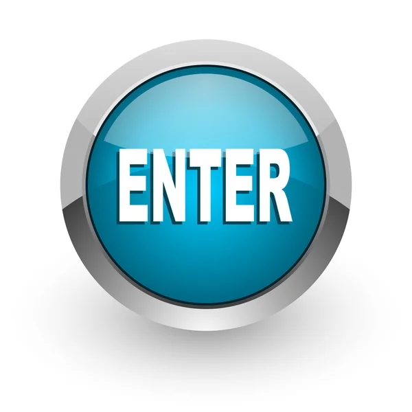 Enter blue glossy web icon — Stock Photo, Image