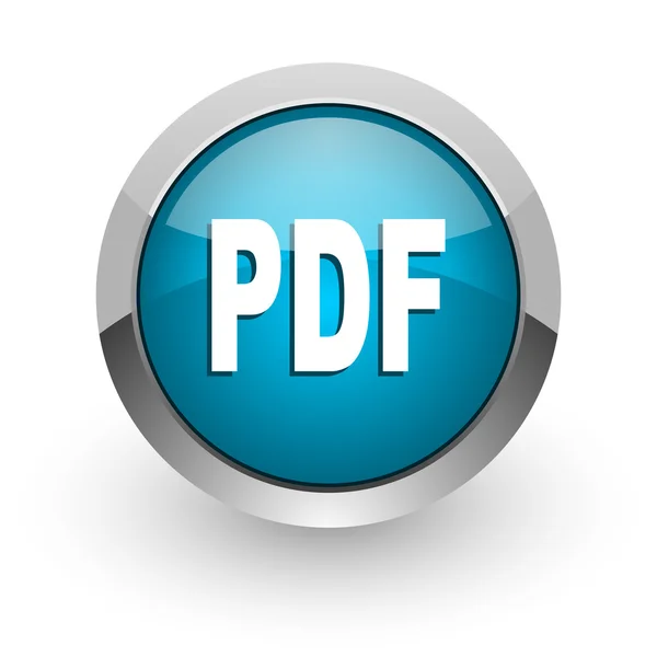 Pdf icona web blu lucido — Foto Stock