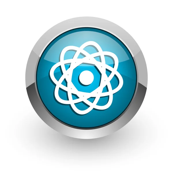 Atom blue glossy web icon — Stock Photo, Image