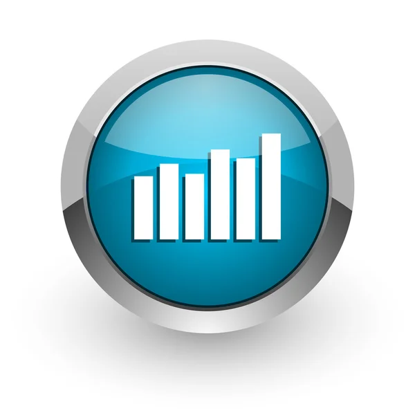 Graph blue glossy web icon — Stock Photo, Image