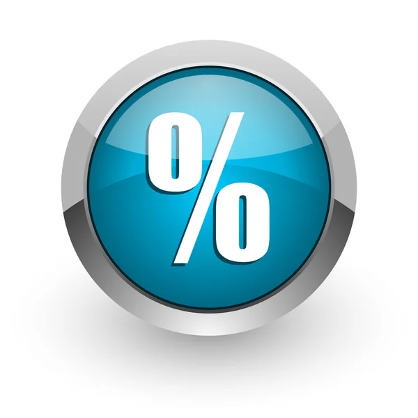 Percent blue glossy web icon — Stock Photo, Image