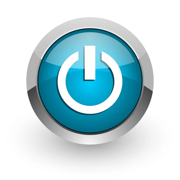 Power blue glossy web icon — Stock Photo, Image