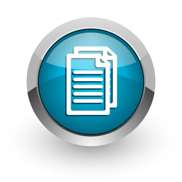 Document blue glossy web icon — Stock Photo, Image