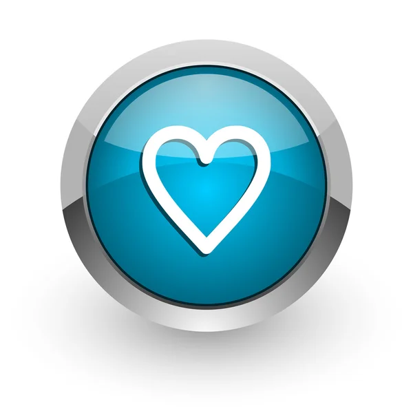 Heart blue glossy web icon — Stock Photo, Image