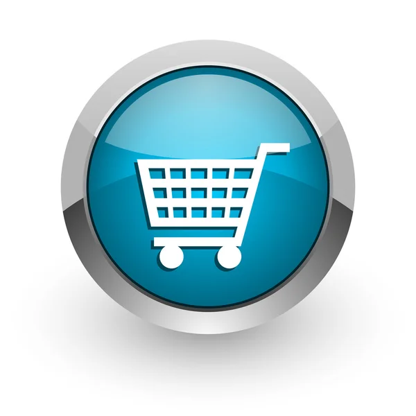 Cart blue glossy web icon — Stock Photo, Image