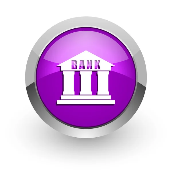 Bank rosa glansigt web-ikonen — Stockfoto