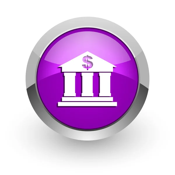 Bank pink glossy web icon — Stock Photo, Image