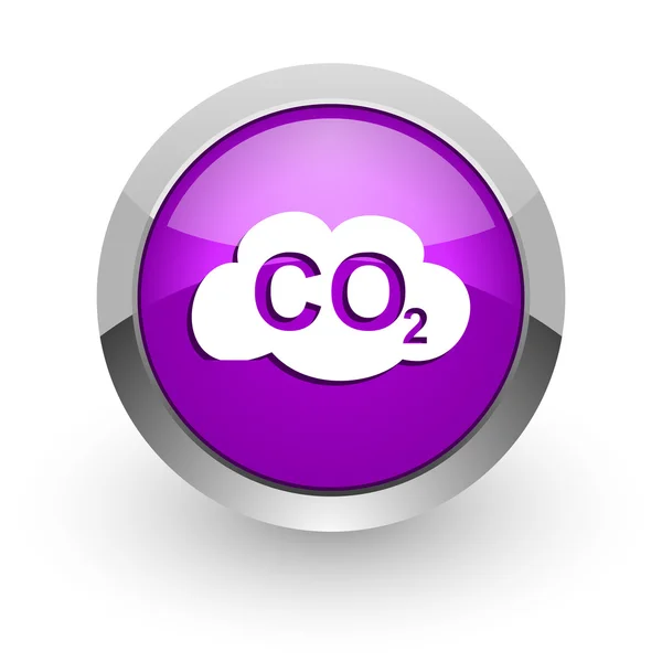 Carbon dioxide pink glossy web icon — Stock Photo, Image