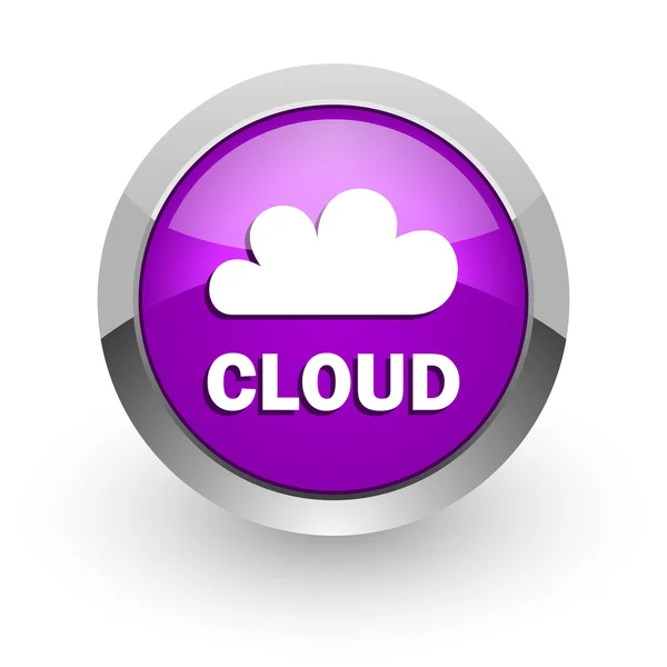 Ikona różowy WWW błyszczący chmury — Zdjęcie stockowe
