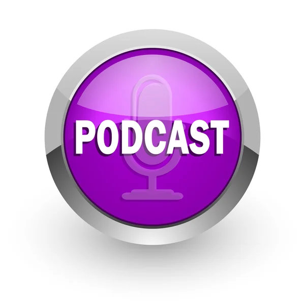Podcast pembe parlak web simgesi — Stok fotoğraf