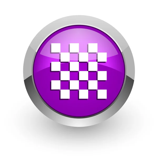 Ikona růžové lesklé webové šachy — Stock fotografie