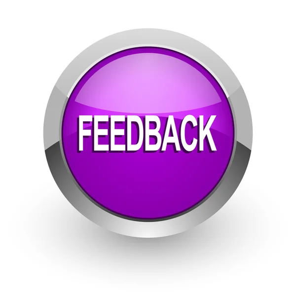 Feedback pink glossy web icon — Stock Photo, Image