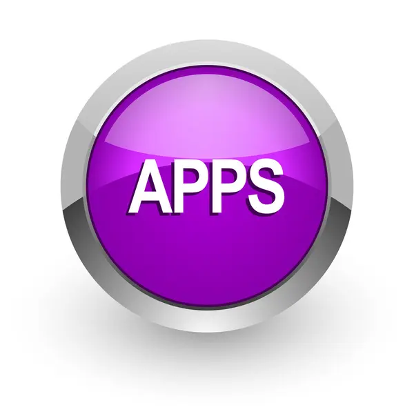 Apps rózsaszín fényes web ikon — Stock Fotó