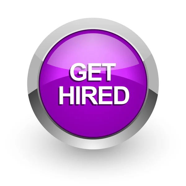 Get hired pink glossy web icon — Stock Photo, Image