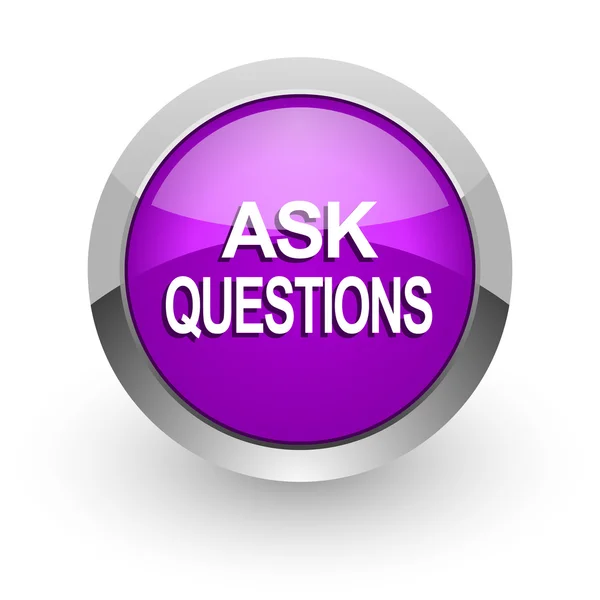 Ask questions pink glossy web icon — Stock Photo, Image