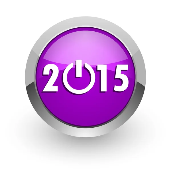 Nuovo anno 2015 icona web rosa lucido — Foto Stock